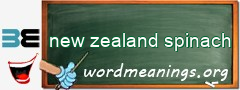 WordMeaning blackboard for new zealand spinach
